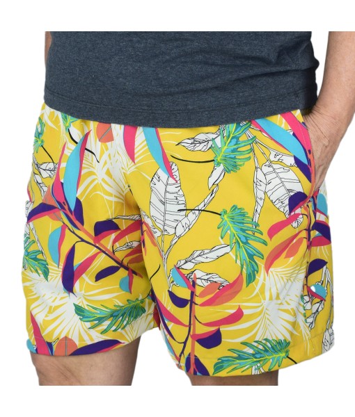 Short Estampado Tactel Elastano Extra Grande Bermuda Amarelo