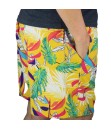 Short Estampado Tactel Elastano Extra Grande Bermuda Amarelo