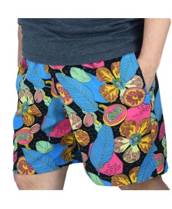 Short Estampado Tactel Elastano Extra Grande Bermuda Ciano