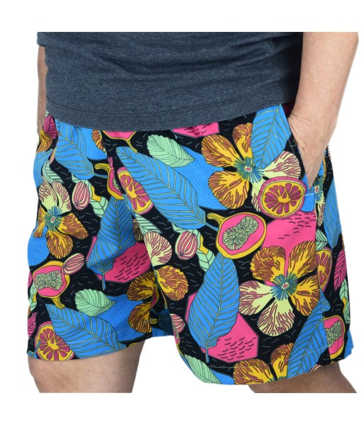 Short Estampado Tactel Elastano Extra Grande Bermuda Ciano